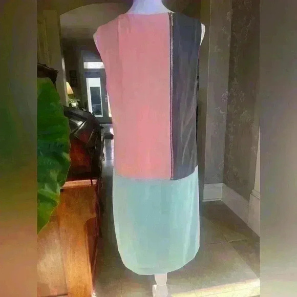 Nine West colorblock dress size 10 sleeveless exc condition pullover zip back - Picture 6 of 16